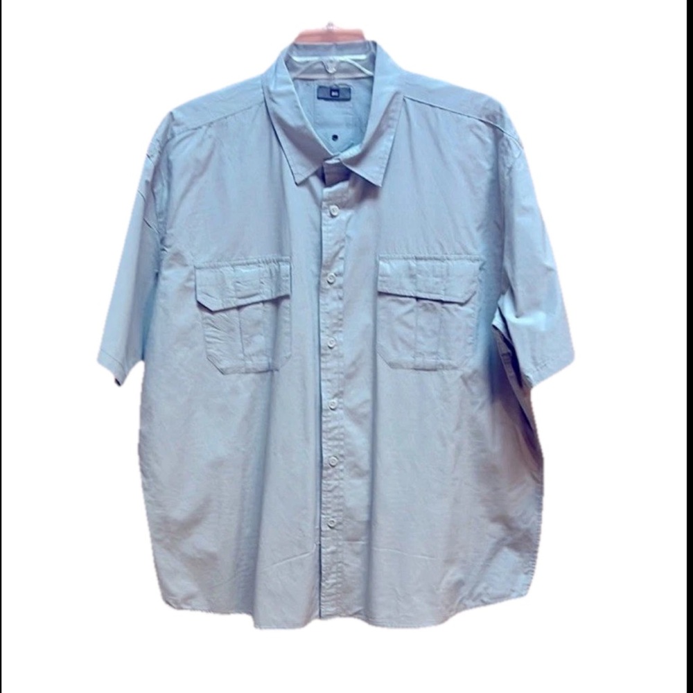 REI Men’s XXL Bleu/Grey Short Sleeve Shirt